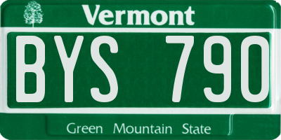 VT license plate BYS790