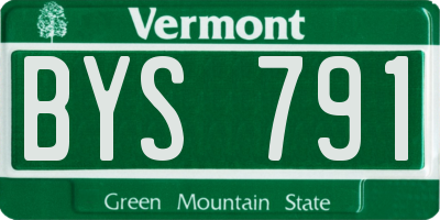 VT license plate BYS791