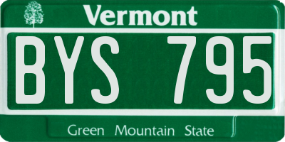 VT license plate BYS795