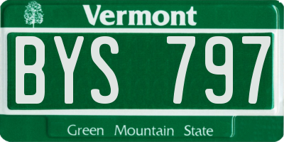 VT license plate BYS797