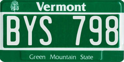 VT license plate BYS798