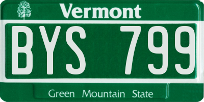 VT license plate BYS799
