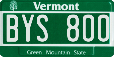 VT license plate BYS800