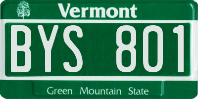 VT license plate BYS801