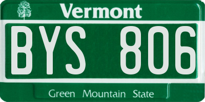 VT license plate BYS806