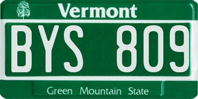 VT license plate BYS809