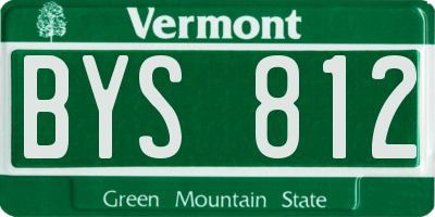VT license plate BYS812