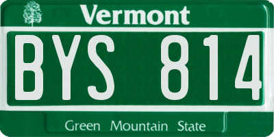 VT license plate BYS814