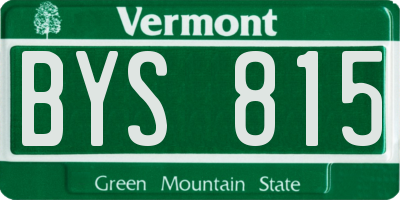 VT license plate BYS815