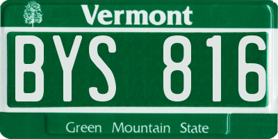 VT license plate BYS816