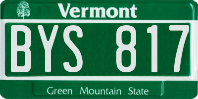 VT license plate BYS817