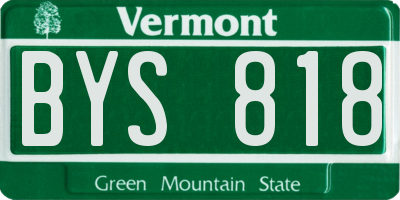 VT license plate BYS818