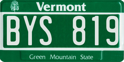 VT license plate BYS819