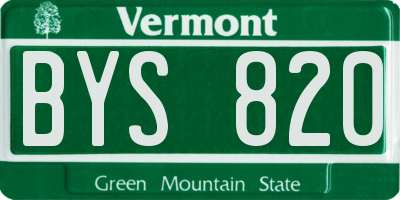 VT license plate BYS820