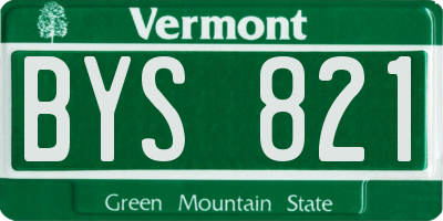 VT license plate BYS821