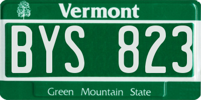 VT license plate BYS823