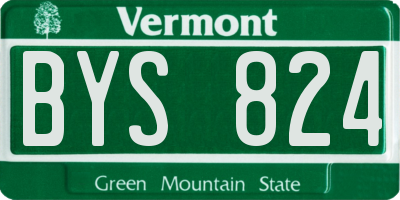 VT license plate BYS824
