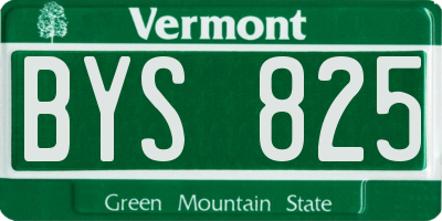 VT license plate BYS825