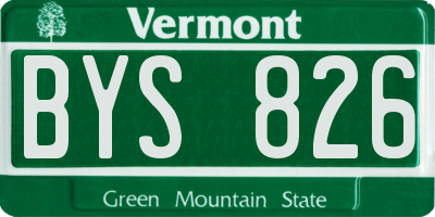 VT license plate BYS826