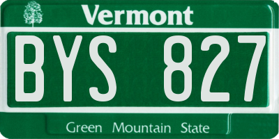 VT license plate BYS827
