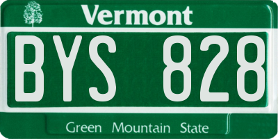 VT license plate BYS828