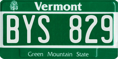 VT license plate BYS829