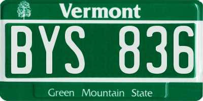 VT license plate BYS836