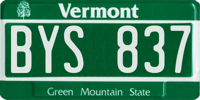 VT license plate BYS837