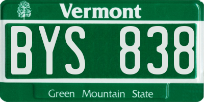 VT license plate BYS838