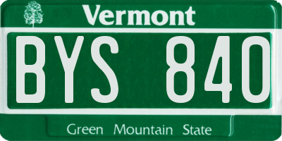 VT license plate BYS840