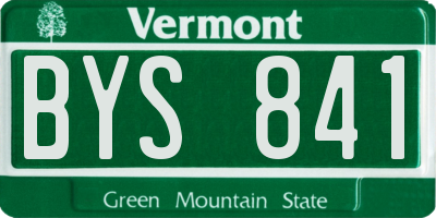 VT license plate BYS841
