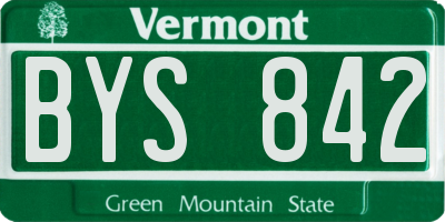 VT license plate BYS842