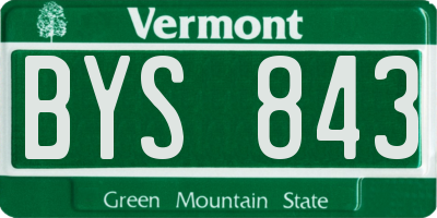 VT license plate BYS843