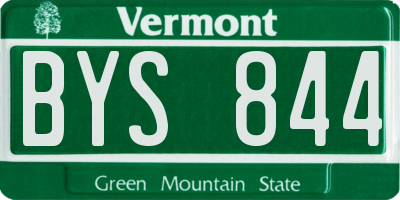 VT license plate BYS844