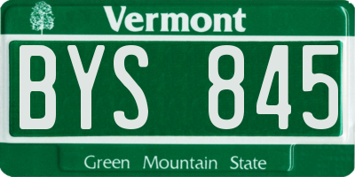 VT license plate BYS845