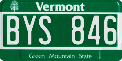 VT license plate BYS846