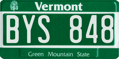 VT license plate BYS848