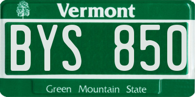 VT license plate BYS850