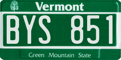 VT license plate BYS851