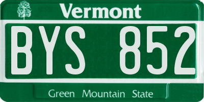 VT license plate BYS852