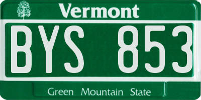 VT license plate BYS853