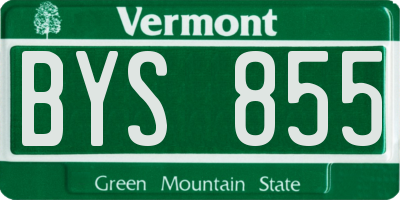 VT license plate BYS855
