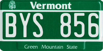 VT license plate BYS856