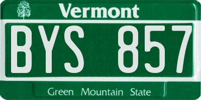 VT license plate BYS857