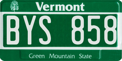 VT license plate BYS858