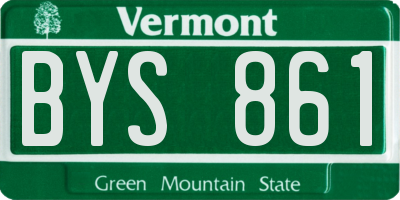 VT license plate BYS861