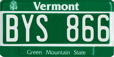 VT license plate BYS866