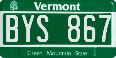 VT license plate BYS867