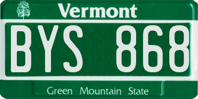 VT license plate BYS868