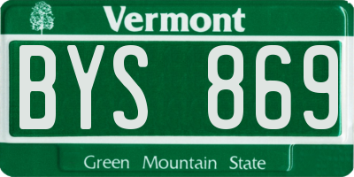 VT license plate BYS869